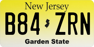 NJ license plate B84ZRN