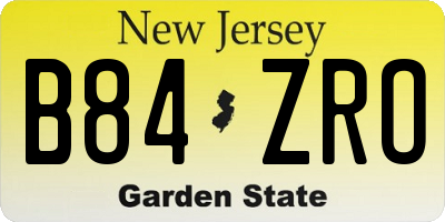 NJ license plate B84ZRO
