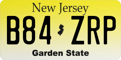 NJ license plate B84ZRP