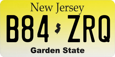 NJ license plate B84ZRQ