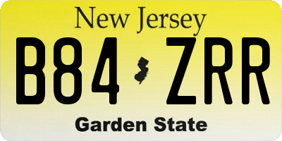 NJ license plate B84ZRR