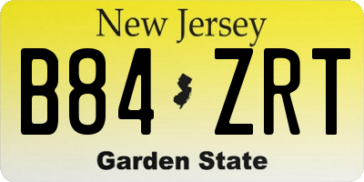 NJ license plate B84ZRT