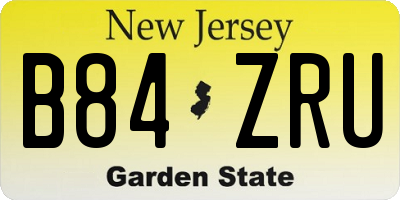 NJ license plate B84ZRU