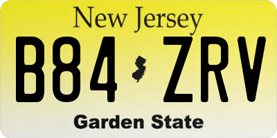 NJ license plate B84ZRV