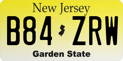 NJ license plate B84ZRW