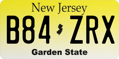 NJ license plate B84ZRX