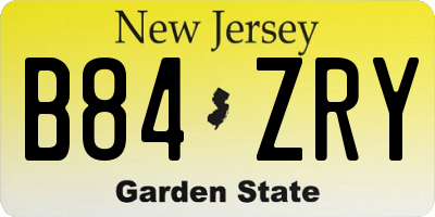 NJ license plate B84ZRY