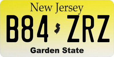 NJ license plate B84ZRZ