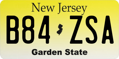 NJ license plate B84ZSA