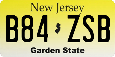NJ license plate B84ZSB