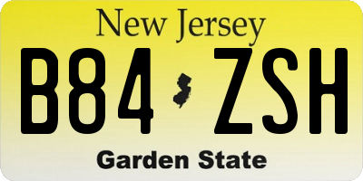 NJ license plate B84ZSH