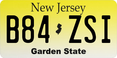 NJ license plate B84ZSI