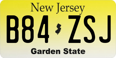 NJ license plate B84ZSJ