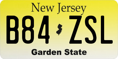 NJ license plate B84ZSL