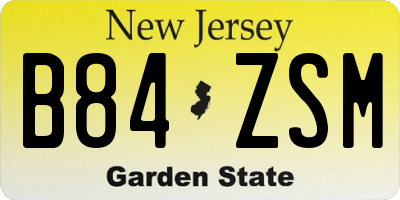 NJ license plate B84ZSM