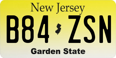 NJ license plate B84ZSN