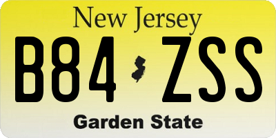 NJ license plate B84ZSS