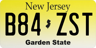 NJ license plate B84ZST