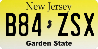 NJ license plate B84ZSX