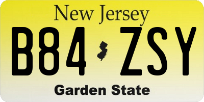 NJ license plate B84ZSY