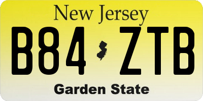 NJ license plate B84ZTB