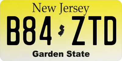 NJ license plate B84ZTD