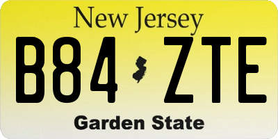 NJ license plate B84ZTE
