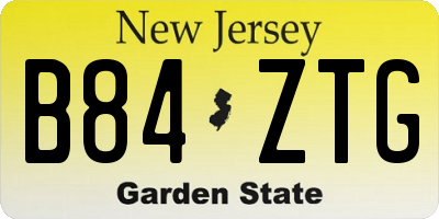 NJ license plate B84ZTG