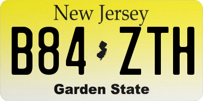 NJ license plate B84ZTH
