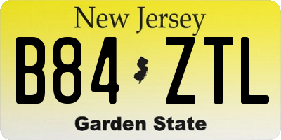 NJ license plate B84ZTL