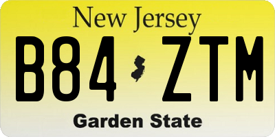 NJ license plate B84ZTM