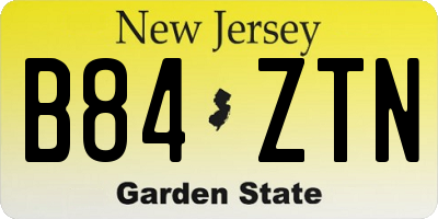 NJ license plate B84ZTN