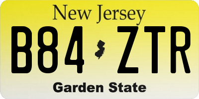 NJ license plate B84ZTR