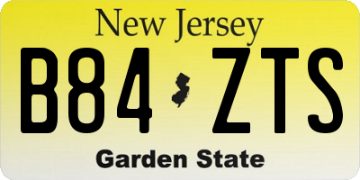 NJ license plate B84ZTS