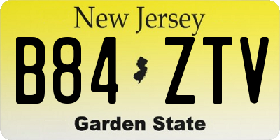 NJ license plate B84ZTV