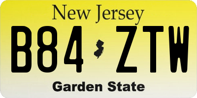 NJ license plate B84ZTW