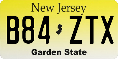 NJ license plate B84ZTX