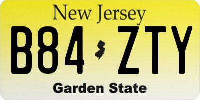 NJ license plate B84ZTY
