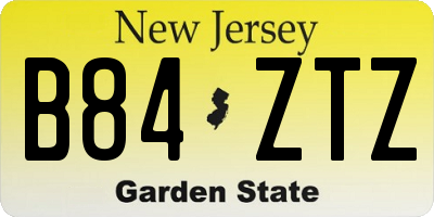 NJ license plate B84ZTZ