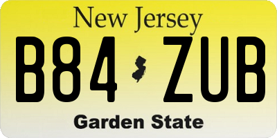 NJ license plate B84ZUB