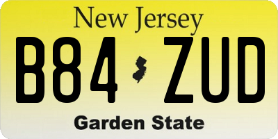 NJ license plate B84ZUD