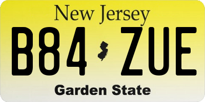 NJ license plate B84ZUE