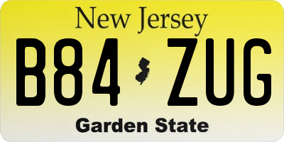 NJ license plate B84ZUG