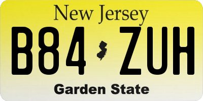 NJ license plate B84ZUH