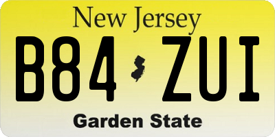 NJ license plate B84ZUI