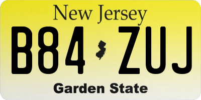 NJ license plate B84ZUJ