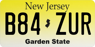 NJ license plate B84ZUR