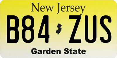 NJ license plate B84ZUS