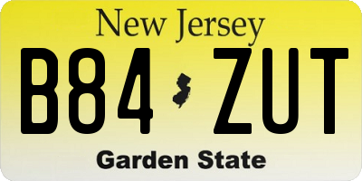 NJ license plate B84ZUT
