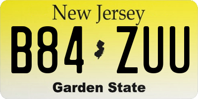 NJ license plate B84ZUU